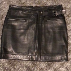 Helmet Lang Leather Skirt